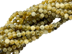 4mm Olive Labradorite Gemstone Round Shape Handmade Beads Full Strand 15.5" Long for Healing Energy Yoga Chakra For Jewelry Making
