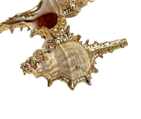 2 Pieces Cowrie Seashell Charm, 2 Pc Gold Plated Seashells, Scallop Beach Shell Ocean Charms For Jewelry Making Bracelets Earrings, Necklace