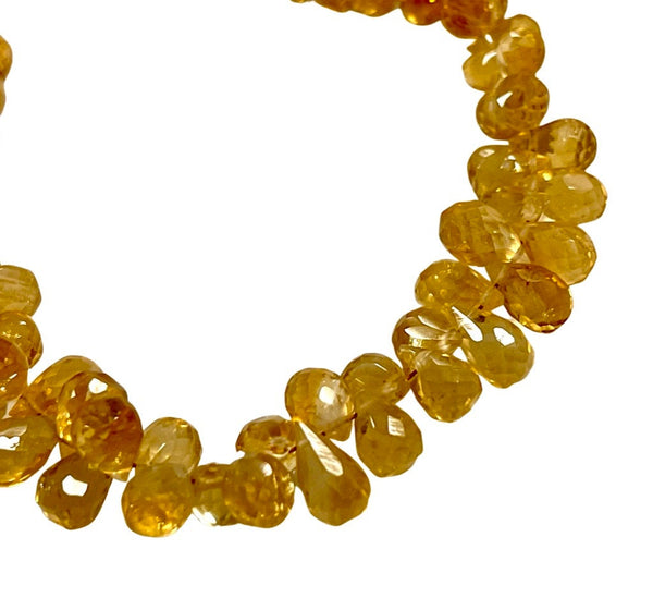 AAA Citrine Natural Gemstone Faceted Drops Shape Beads Strand Genuine Semi Precious Citrine Tear Drops Briolette Gemstone Beads