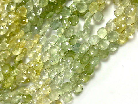 Multi Tone Prehnite Natural Gemstone Faceted Heart Shape Beads, Handmade Beads Size 8mm Semi Precious Gemstone Beads For Jewelry Making