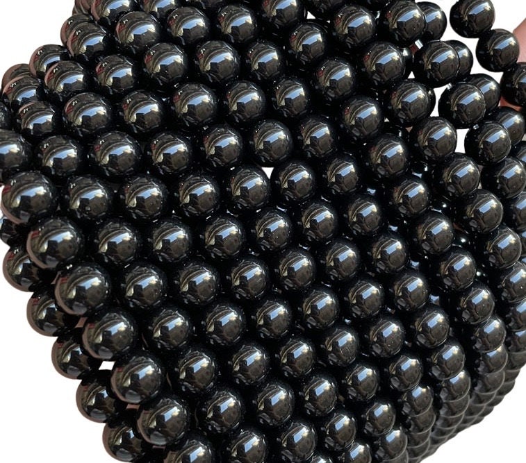AAA Rare Black Coral Natural Gemstone Round Beads 15mm AAA Quality Full 15.5" Strand Large Round Beads For DIY Jewelry Making beads Supply