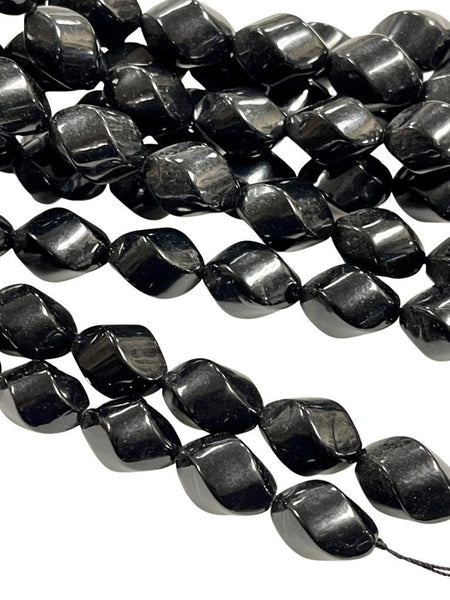 AAA Black Coral Natural Gemstone Twist Shape Beads 18x12mm AAA Quality Full 15.5" Strand Twisted Coral For DIY Jewelry Making beads Supply