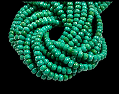 Green Turquoise Smooth Rondell Beads , Beads Size 6mm 15.5" Long Strand Blue Turquoise Gemstone Beads for Jewelry Making