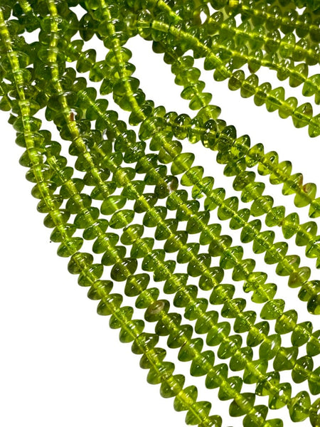 6mm Czech Glass Rondell Shape Crystal Beads, Czech Smooth Handmade Green Glass Beads Full Strand, Findings For DIY Jewelry Making Supplies
