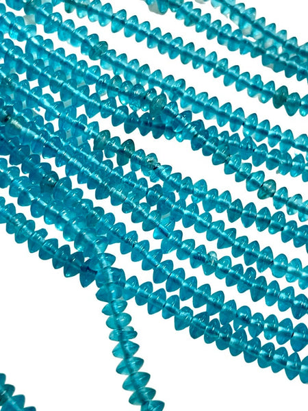 6mm Czech Glass Rondell Shape Crystal Beads, Czech Smooth Handmade Turquoise Glass Beads Full Strand, Findings For Jewelry Making Supplies
