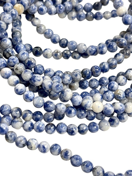 4mm Sodalite Natural Gemstone Round Shape Handmade Beads Full Strand 15.5" Long for Healing Energy Yoga Chakra For Jewelry Making