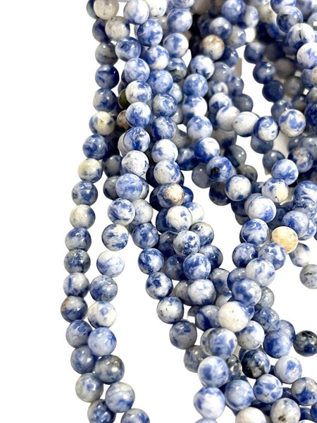 4mm Sodalite Natural Gemstone Round Shape Handmade Beads Full Strand 15.5" Long for Healing Energy Yoga Chakra For Jewelry Making