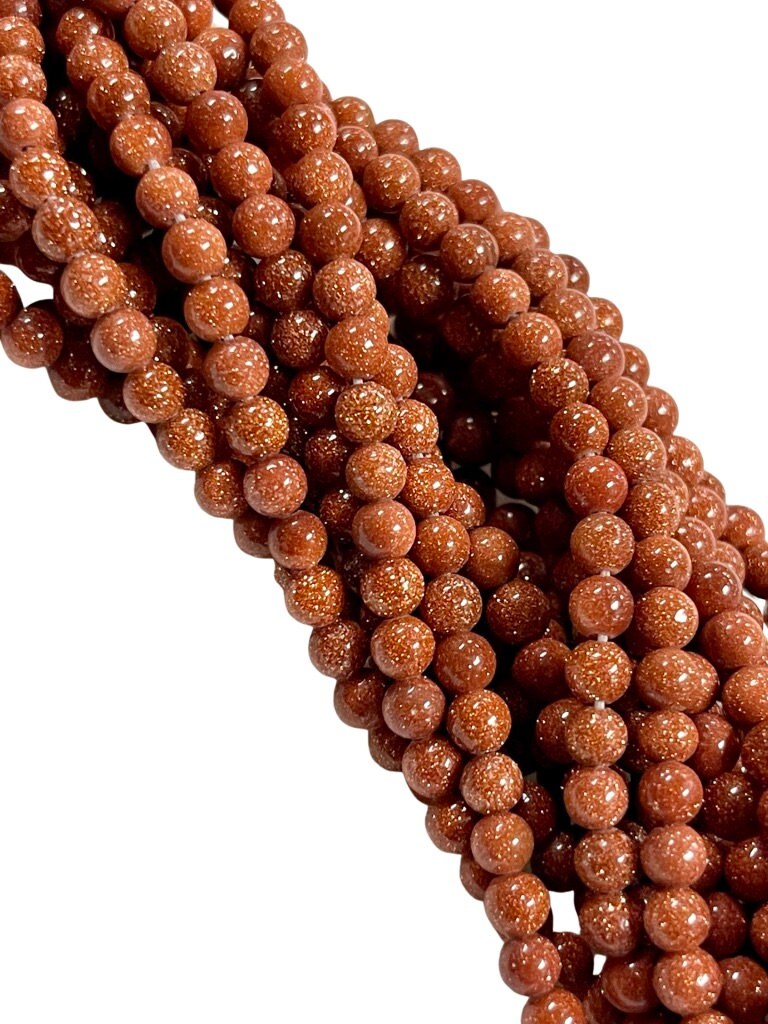 4mm Red Goldstone Natural Gemstone Round Shape Handmade Beads Full Strand 15.5" Long for Healing Energy Yoga Chakra For Jewelry Making