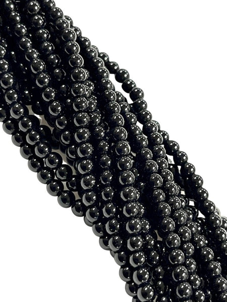 4mm Black Onyx Natural Gemstone Round Shape Handmade Beads Full Strand 15.5" Long for Healing Energy Yoga Chakra For Jewelry Making