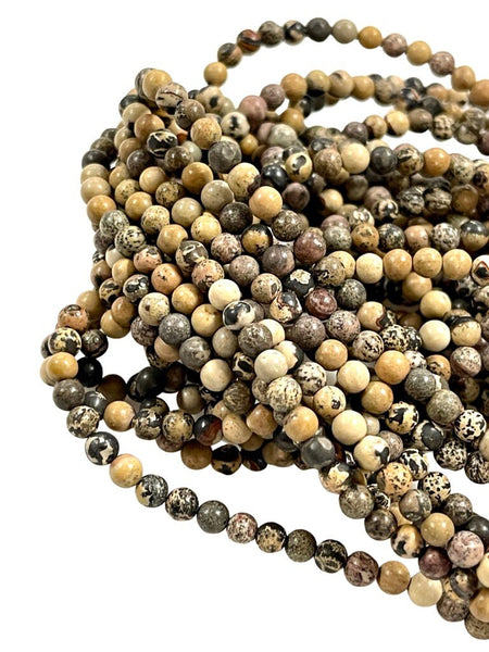 4mm Earth Tone Jasper Natural Gemstone Round Shape Handmade Beads Full Strand 15.5" Long for Healing Energy Yoga Chakra For Jewelry Making