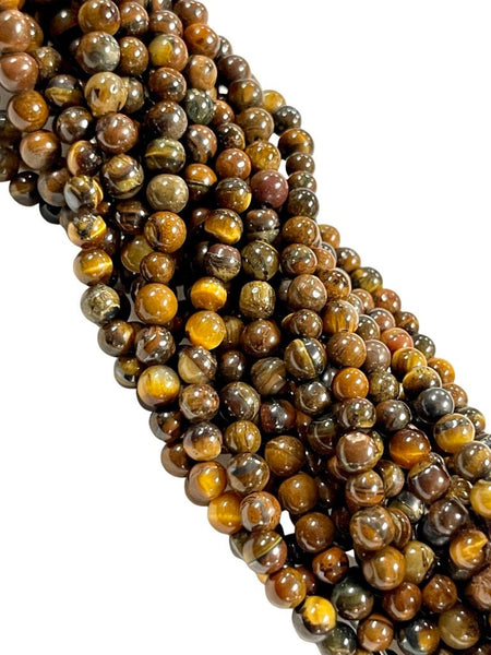 4mm Yellow Tiger Eye Natural Gemstone Round Shape Handmade Beads Full Strand 15.5" Long for Healing Energy Yoga Chakra For Jewelry Making