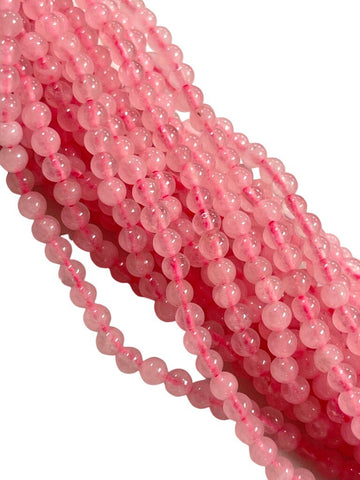 4mm Rose Quartz Gemstone Round Shape Handmade Beads Full Strand 15.5" Long for Healing Energy Yoga Chakra For Jewelry Making