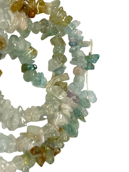 Multi Tone Aquamarine Natural Irregularity Gemstone Freeform Chip Nugget Beads Healing Energy Loose Beads DIY Jewelry Making for Necklace