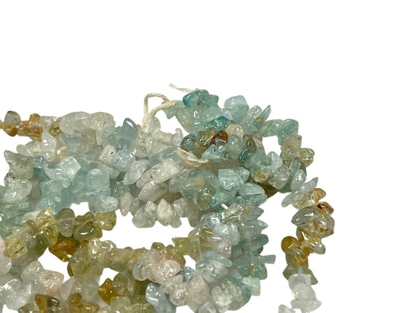Multi Tone Aquamarine Natural Irregularity Gemstone Freeform Chip Nugget Beads Healing Energy Loose Beads DIY Jewelry Making for Necklace
