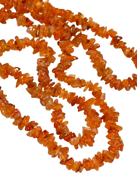 Orange Carnelian Natural Gemstone Irregularity Freeform Chip Nugget Beads 34" Healing Energy Loose Beads DIY Jewelry Making for Necklace