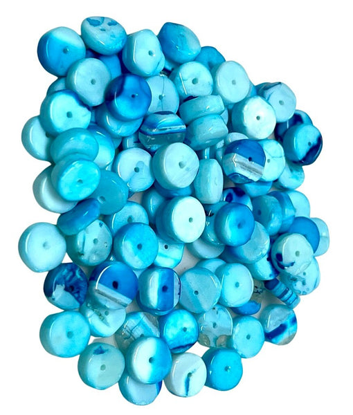 Natural Blue Opal Gemstone Heishi Disc Shape Beads 7-8mm Loose Beads AAA Quality Yoga Healing Real Gemstone Beads for Jewelry Making