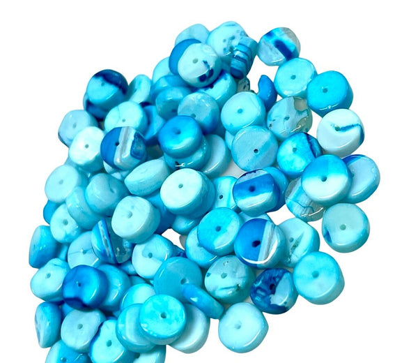 Natural Blue Opal Gemstone Heishi Disc Shape Beads 7-8mm Loose Beads AAA Quality Yoga Healing Real Gemstone Beads for Jewelry Making