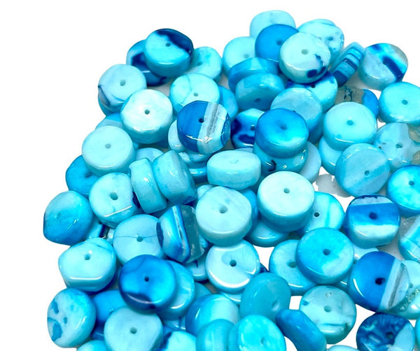 Natural Blue Opal Gemstone Heishi Disc Shape Beads 7-8mm Loose Beads AAA Quality Yoga Healing Real Gemstone Beads for Jewelry Making