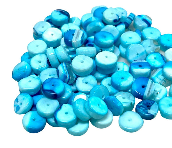 Natural Blue Opal Gemstone Heishi Disc Shape Beads 7-8mm Loose Beads AAA Quality Yoga Healing Real Gemstone Beads for Jewelry Making