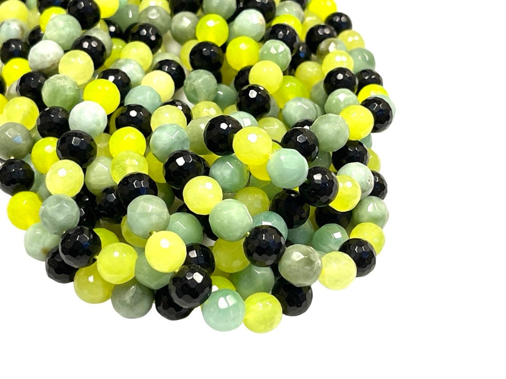 10mm Mixed Gemstone Beads | Faceted Round Gemstone Beads | 10mm Beads  | Beads By The Strand | Loose Beads For DIY Jewelry Making Supplies