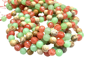10mm Mixed Gemstone Beads | Faceted Round Gemstone Beads | 10mm Beads  | Beads By The Strand | Loose Beads For DIY Jewelry Making Supplies