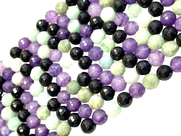 10mm Mixed Gemstone Beads | Faceted Round Gemstone Beads | 10mm Beads  | Beads By The Strand | Loose Beads For DIY Jewelry Making Supplies