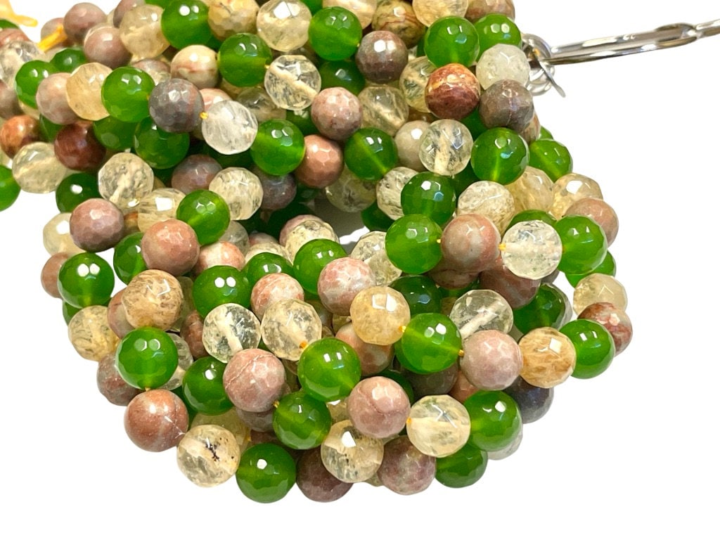 10mm Mixed Gemstone Beads | Faceted Round Gemstone Beads | 10mm Beads  | Beads By The Strand | Loose Beads For DIY Jewelry Making Supplies