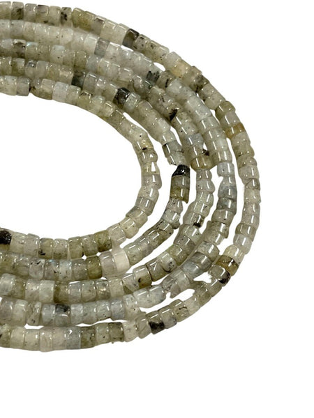 Labradorite Natural Gemstone Heishi Disc Tyre Shape Beads Strand Size 4mm Yoga Healing Real Gemstone Full 16" Beads Strand For Jewelry
