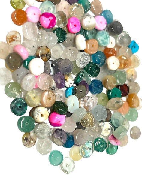 Multi Gemstone Heishi Disc Shape, Tyre Shape Beads Strand Size 6mm Yoga Healing Real Gemstone Beads For Jewelry Making