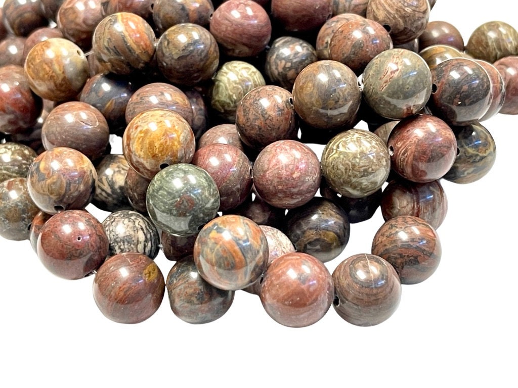 Sedona Earth Jasper Natural Gemstone Round Shape Beads Strand Beads Size 16mm Healing Energy Real Gemstone Beads For DIY Jewelry Making