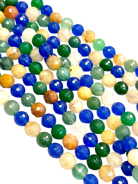 10mm Mixed Gemstone Beads | Faceted Round Gemstone Beads | 10mm Beads  | Beads By The Strand | Loose Beads For DIY Jewelry Making Supplies