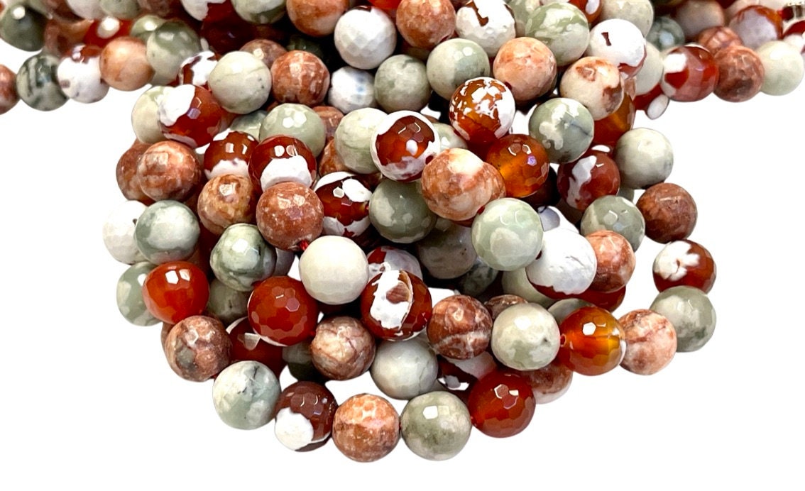 10mm Mixed Gemstone Beads | Faceted Round Gemstone Beads | 10mm Beads  | Beads By The Strand | Loose Beads For DIY Jewelry Making Supplies