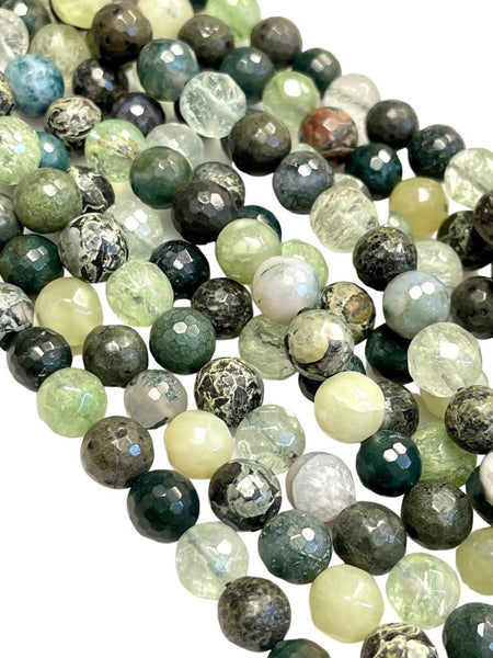 10mm Mixed Gemstone Beads | Faceted Round Gemstone Beads | 10mm Beads  | Beads By The Strand | Loose Beads For DIY Jewelry Making Supplies