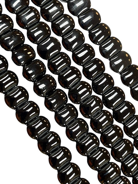 Black Onyx Natural Gemstone Flat Shape 2 Hole Beads Strand Beads Size 14x10mm Full 15.5" Strand Healing Energy Gemstone Beads Jewelry Making