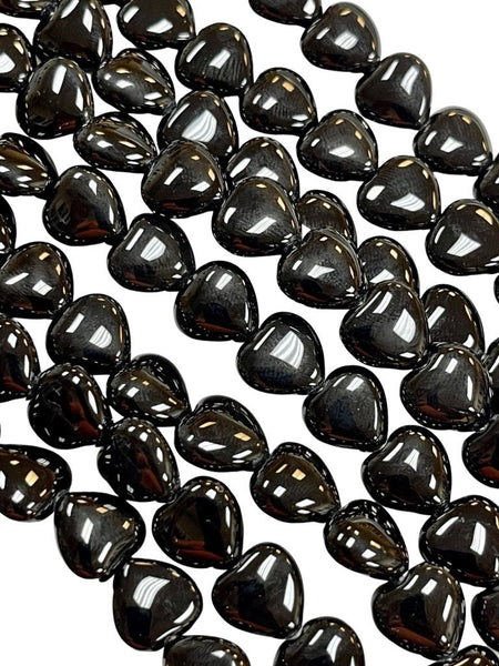 12mm Black Onyx Natural Gemstone Heart Shape Beads Strand Beads Size 12mm Full 15.5" Strand Healing Energy Gemstone Beads Jewelry Making