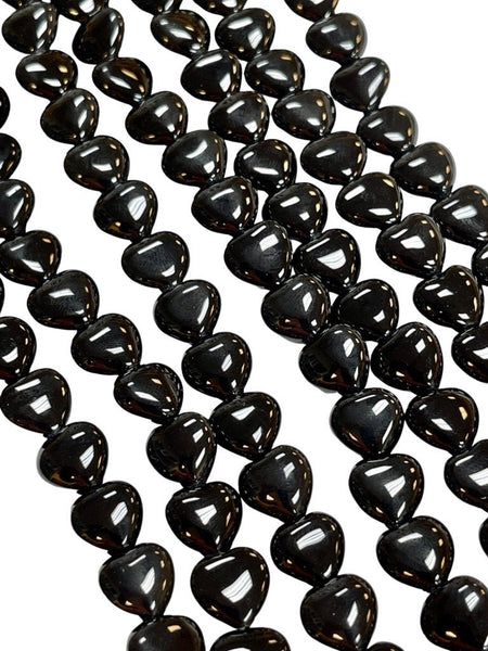 12mm Black Onyx Natural Gemstone Heart Shape Beads Strand Beads Size 12mm Full 15.5" Strand Healing Energy Gemstone Beads Jewelry Making