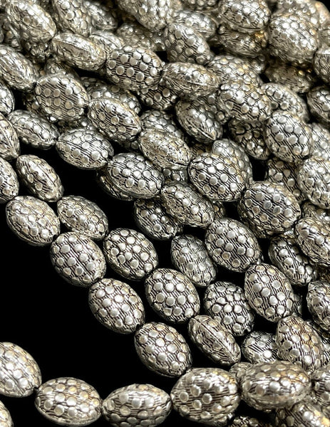 925 Sterling Silver Plated Copper Beads Strand Size 12x10mm, Bali Silver Spacer Beads for DIY Jewelry Craft Charm Findings Jewelry Supplies