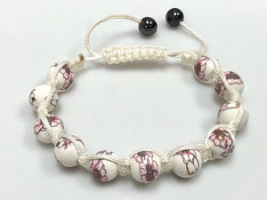 Ceramic Porcelain Shamballa Bracelet With Hematite beads 10mm