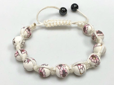 Ceramic Porcelain Shamballa Bracelet With Hematite beads 10mm