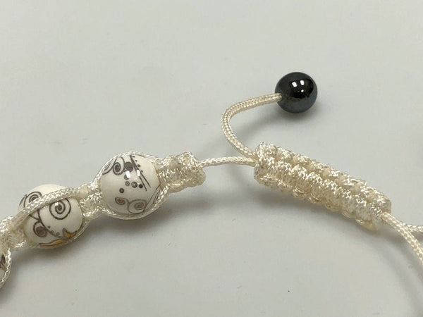 Ceramic Porcelain Shamballa Bracelet With Hematite beads 10mm