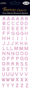 Rhinestone A-Z Letters - Light Pink