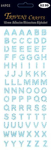 Rhinestone A-Z Letters - Turquoise