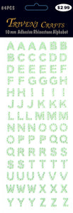 Rhinestone A-Z Letters - Green
