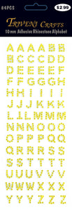 Rhinestone A-Z Letters - Yellow