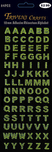 Rhinestone A-Z Letters - Lime