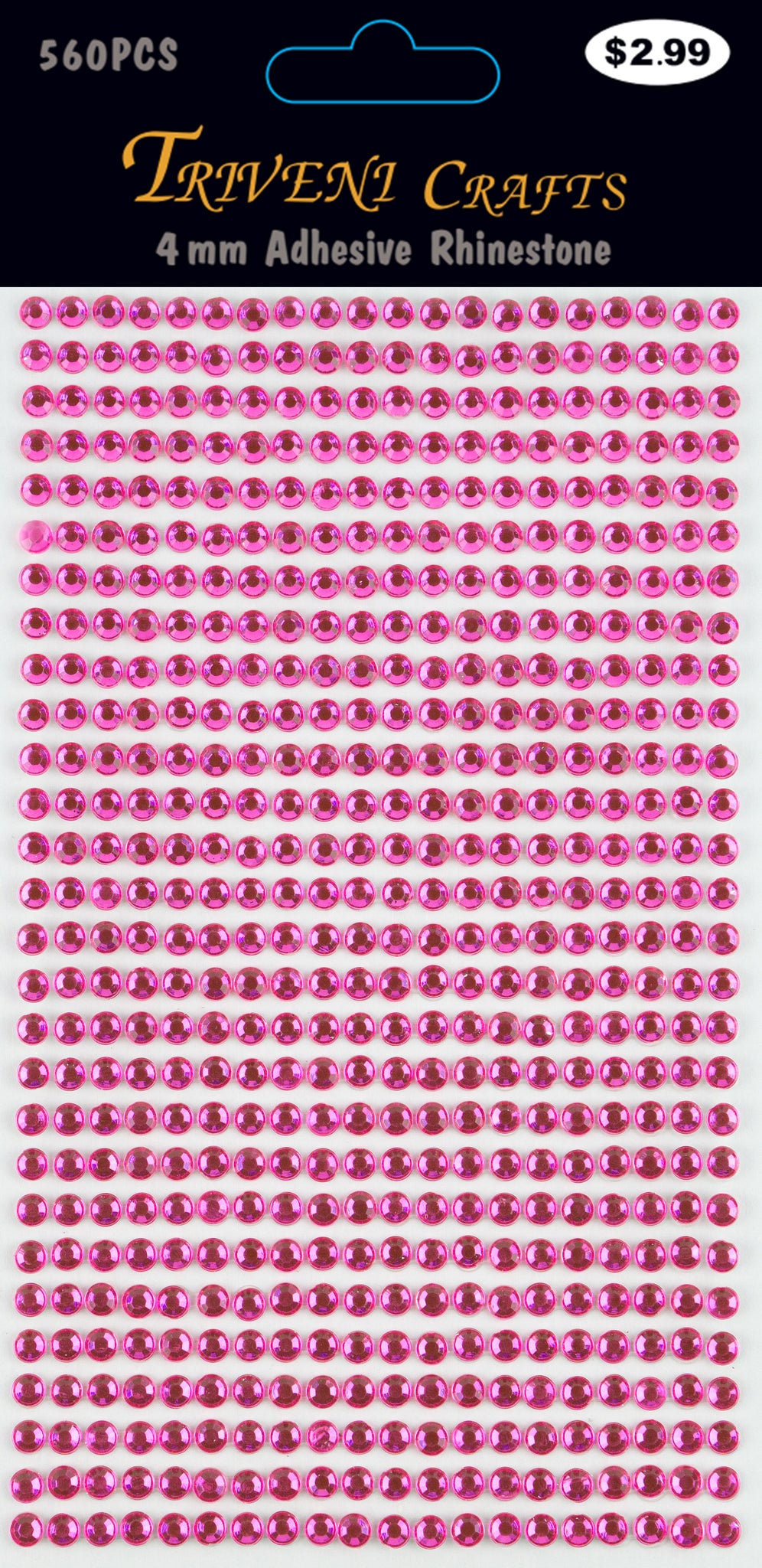 Rhinestone Dot Stickers - 4mm - Light Pink