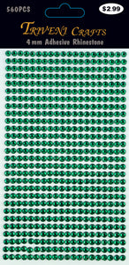 Rhinestone Dot Stickers - 4mm - Emerald