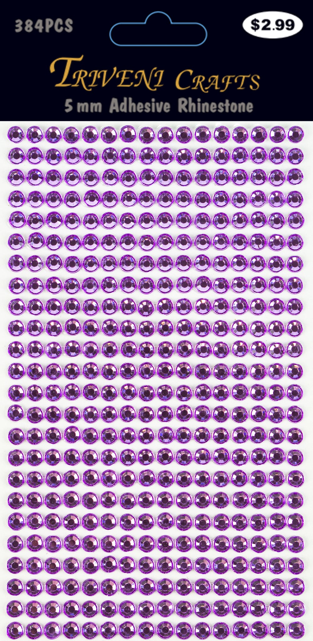 Rhinestone Dot Stickers - 5mm - Lavender