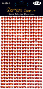 Rhinestone Dot Stickers - 5mm - Red