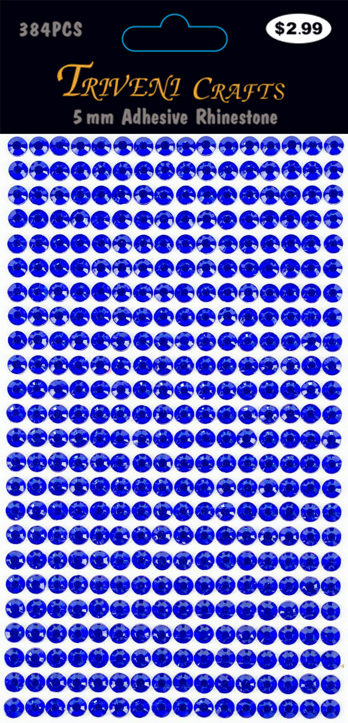 Rhinestone Dot Stickers - 5mm - Royal Blue